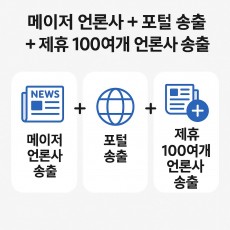 메이저 언론사 + 포털 송출 +제휴 100여개 언론사 송출